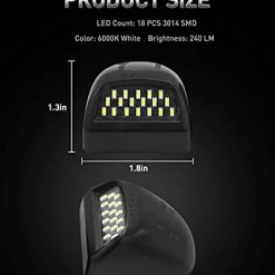 Flash Sale ???? Full LED License Plate Light Tag Lamp Assembly Replacement For Chevy Silverado 1500 2500 3500 Suburban Tahoe GMC Sierra Yukon XL For Escalade, 6000K White, Pack Of 2 ⌛ -Govee-shop 31Z7UulJo6S