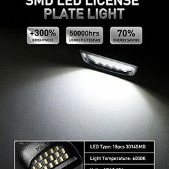 Flash Sale ???? Full LED License Plate Light Tag Lamp Assembly Replacement For Chevy Silverado 1500 2500 3500 Suburban Tahoe GMC Sierra Yukon XL For Escalade, 6000K White, Pack Of 2 ⌛ -Govee-shop 410oNikgboS