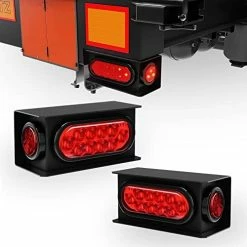 Budget ???? Steel Trailer Light Boxes Housing Kit, 2Pcs Trailer Lights Welded Mount Steel Boxes Kit With 6 Inch Red LED Oval Trailer Tail Lights, 2 Inch Round Side Marker Lights, Wire Connectors And Grommet ???? -Govee-shop 411g1JUjHyL. AC
