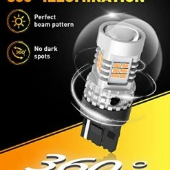 Outlet ???? 7440 LED Bulbs Amber Yellow 4000LM For Turn Signal Lights With Build-in Load Resistor CANBUS Error Free T20 7440NA 7441 W21W WY21W Blinker Bulb Replacement (2PCS) ⌛ -Govee-shop 413ECF1K9aL