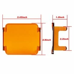 Flash Sale ???? SWATOW INDUSTRIES 3 Inch Amber LED Pod Covers 2PCS Square LED Light Bar Covers LED Cube Covers Protective Polycarbonate Light Bar Lens Covers ????