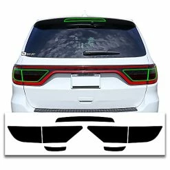 New ???? BOGAR TECH DESIGNS Tinted Taillight Third Brake Light Sidemarker Overlay Tint Covers Compatible With Dodge Durango 2021-2022, Dark Racetrack ????