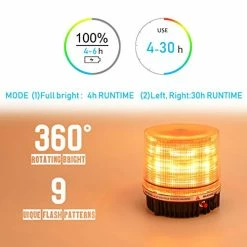 Wholesale ???? Amber Wireless Rotating Beacon Orange Battery Led Strobe Warning Light Roof Top Plow Hazard Flash Emergency Mail Lights 12 V With Magnetic Base Mount And Rechargeable Plug (Yellow, 18 LED) ???? -Govee-shop 41ADWqo9OjL