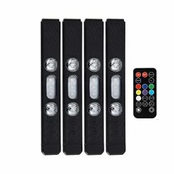 Outlet ???? Car Interior Lights LED Wireless RGB USB Automotive Neon Accent Light Kits Inside Starlight Remote Control Music Sound Sync Strip Rechargeable 12V Pack Of 4 ????