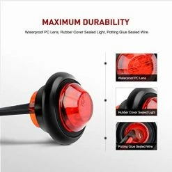 Best Pirce ???? TL-04 10 PCS 3/4 Inch Round LED Clearance Light LED Front Rear Side Marker Indicator Light Bullet Marker Light For Truck RV Car Bus Trailer Van Caravan Boat 12V, Red, 2 Years Warranty 30pcs Amber Red White ???? 10 Best Pirce ???? TL-04 10 PCS 3/4 Inch Round LED Clearance Light LED Front Rear Side Marker Indicator Light Bullet Marker Light For Truck RV Car Bus Trailer Van Caravan Boat 12V, Red, 2 Years Warranty 30pcs Amber Red White ???? -Govee-shop 41IRlmI1piL
