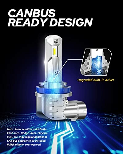 Best Pirce ???? H11 LED Headlight Bulbs, H8/H9/H16 Fog Lights, DRL Or Low Beam, White Fanless Mini Size Car Light Bulb (Pack Of 2) ✔️ 6 Best Pirce ???? H11 LED Headlight Bulbs, H8/H9/H16 Fog Lights, DRL Or Low Beam, White Fanless Mini Size Car Light Bulb (Pack Of 2) ✔️ - Image 4