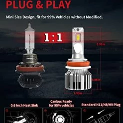 Discount ❤️ H11 H8 H9 LED Light Bulbs, 2022 Super Bright H16 6000K Mini Size Easy Install, New Upgrade -Pack Of 2 ???? 11 Discount ❤️ H11 H8 H9 LED Light Bulbs, 2022 Super Bright H16 6000K Mini Size Easy Install, New Upgrade -Pack Of 2 ???? -Govee-shop 41Kkp69CCDL