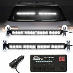 Hot Sale ???? 2 In 1 LED Emergency Strobe Light Bar W/ Digital Display Controller Windshield Traffic Advisor Visor Safety Warning Hazard Flashing Lights For Firefighter Police Trucks Vehicles (Red/White) #12 Amber/red ???? -Govee-shop 41L9pZynOJL. AC