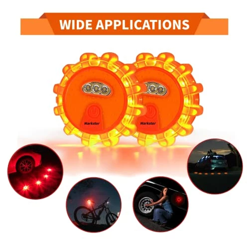 Brand new ???? Led Road Flares 4 Pack Emergency Car Kit, 3 In 1 USB Recharge(with Battery) Amber Road Safety Flares, 360° Visibility Roadside Flares Kit With Magnetic Base & H ???? 6 Brand new ???? Led Road Flares 4 Pack Emergency Car Kit, 3 In 1 USB Recharge(with Battery) Amber Road Safety Flares, 360° Visibility Roadside Flares Kit With Magnetic Base & H ???? - Image 4