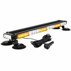 Buy ???? 29.5" 54 LED Strobe Light Bar Double Side Flashing High Intensity Emergency Warning Flash Strobe Light With Magnetic Base For Safety Construction Vehicles Tow Trucks Pickup (Amber/White) ????