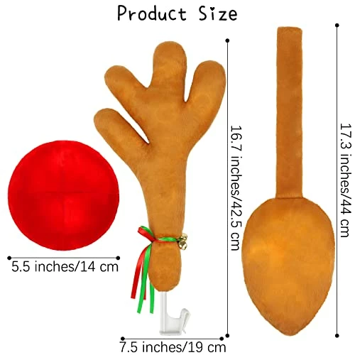 Flash Sale ⭐ URATOT 2 Pack ❄ Christmas Car Decorations Reindeer Antlers Nose Tail Kit With LED Lights For Vehicle ❄ Christmas Decorations Holiday Accessories Decoration Kit For Auto ✨ 3 Flash Sale ⭐ URATOT 2 Pack ❄ Christmas Car Decorations Reindeer Antlers Nose Tail Kit With LED Lights For Vehicle ❄ Christmas Decorations Holiday Accessories Decoration Kit For Auto ✨