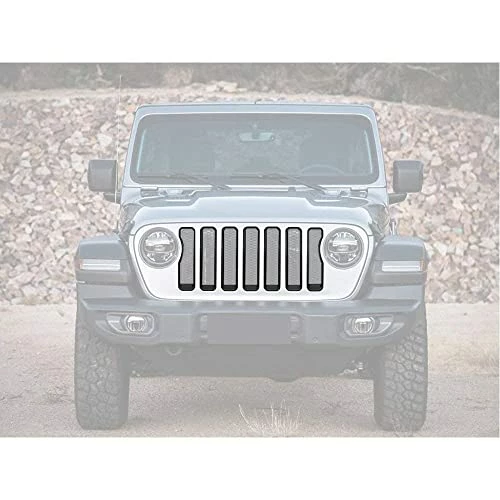 Cheapest ???? JeCar Front Grill Inserts & Headlight Cover Kit Compatible With Jeep Wrangler 2018-2022 JL & Unlimited, Black Black01 ???? 4 Cheapest ???? JeCar Front Grill Inserts & Headlight Cover Kit Compatible With Jeep Wrangler 2018-2022 JL & Unlimited, Black Black01 ???? - Image 2