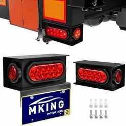 Budget ???? Steel Trailer Light Boxes Housing Kit, 2Pcs Trailer Lights Welded Mount Steel Boxes Kit With 6 Inch Red LED Oval Trailer Tail Lights, 2 Inch Round Side Marker Lights, Wire Connectors And Grommet ???? -Govee-shop 41TvYc40LML. AC