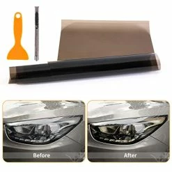 Flash Sale ???? 2PCS 12 By 48 Inches Self Adhesive Car Light Sticker, Smoke Fog Light Taillight Headlight Tint Chameleon, Vinyl Film Sheet With Squeegee + Cutter (Light Black) ???? -Govee-shop 41W0lmQ6nML