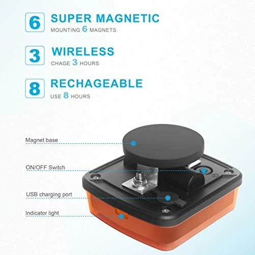 Promo ❤️ 2Pcs Rechargeable Flashing Lights For Vehicles, Super Magnetic Strobe Hazard Lights, 12-24V, Wireless Portable Amber Led Warning Beacon Emergency Light For Trucks Bus Tractor Oversize Trail ???? 4 Promo ❤️ 2Pcs Rechargeable Flashing Lights For Vehicles, Super Magnetic Strobe Hazard Lights, 12-24V, Wireless Portable Amber Led Warning Beacon Emergency Light For Trucks Bus Tractor Oversize Trail ???? - Image 2