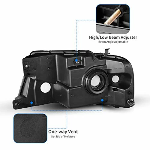 Buy ???? Headlight Assembly Compatible With 2004 2005 2006 2007 2008 Ford F150 Pickup Passenger And Driver Side Chrome Housing Amber Reflector C Black Housing Clear Reflector Clear Lens ✨ 5 Buy ???? Headlight Assembly Compatible With 2004 2005 2006 2007 2008 Ford F150 Pickup Passenger And Driver Side Chrome Housing Amber Reflector C Black Housing Clear Reflector Clear Lens ✨ - Image 3