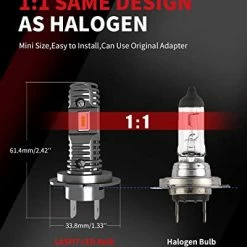 Top 10 ???? H7 LED Bulbs Mini Size, 6000K White Flip Chips All-in-One Conversion Kit, Fanless No Adapter Required Easy Install H7 Bulb, Halogen Replacement Kit, Pack Of 2 ???? -Govee-shop 41XJN7aRe7L