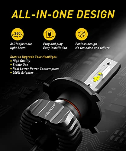 Outlet ???? H4 9003 HB2 LED Bulb Hi/Lo Fanless, Adjustable Beam 6500K Xenon White, 300% Night Visibility High Low Light Kit, Pack Of 2 ???? 7 Outlet ???? H4 9003 HB2 LED Bulb Hi/Lo Fanless, Adjustable Beam 6500K Xenon White, 300% Night Visibility High Low Light Kit, Pack Of 2 ???? - Image 5