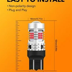 Discount ❤️ 2022 Upgraded 7440 7443 LED Bulbs Red Brake Lights, 4000LM 600% Brighter, CANBUS Error Free, OXILAM 7441 7444 T20 W21W LED Lamps Replacement With Projector For Tail Turn Signal Stop Lights (Pack Of 2) Brilliant Red ???? -Govee-shop 41Xz9fU2MvL