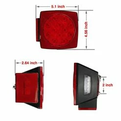 Best reviews of ???? IP68 Waterproof Square Trailer Lights Kit, Brake Stop Tail Running License Plate LED Light Lamp For 12V Camper Truck RV Boat Snowmobile Marine Under 80", DOT Compliant Black ???? -Govee-shop 41dxA3oE9mL