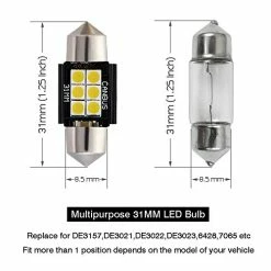 Top 10 ???? Newest 9-30V Extremely Bright DE3175 DE3021 Festoon LED Bulbs Error Free 1.25" 31mm For Interior Map Dome Lights And License Plate Courtesy Lights, Xenon White ???? -Govee-shop 41edfEQhWNL