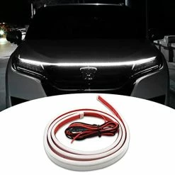 Discount ⌛ Exterior Car LED Strip Lights Flexible Car Hood Light Strip 59/70 Inches Waterproof Daytime Running Light For Cars, SUVs, Trucks White ????