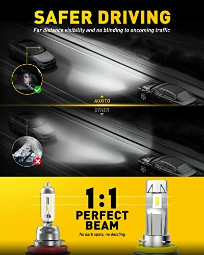 Buy ???? H11/H8/H9 LED Headlight Bulbs For High Beam Low Beam, 13000 Lumens 350% High Brightness, 6500K Cool White, Direct Installation Plug And Play, Pack Of 2 ???? 5 Buy ???? H11/H8/H9 LED Headlight Bulbs For High Beam Low Beam, 13000 Lumens 350% High Brightness, 6500K Cool White, Direct Installation Plug And Play, Pack Of 2 ???? - Image 3