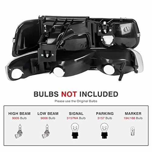 Coupon ???? Headlight Assembly Compatible With 1999-2002 Chevy Silverado 1500 2500/2001-2002 Chevy Silverado 1500HD 2500HD 3500/2000-2006 Tahoe Suburban 1500 2500 Headlamp With Bumper Lights B Smoke Bumper Lights Amber Reflector ???? 5 Coupon ???? Headlight Assembly Compatible With 1999-2002 Chevy Silverado 1500 2500/2001-2002 Chevy Silverado 1500HD 2500HD 3500/2000-2006 Tahoe Suburban 1500 2500 Headlamp With Bumper Lights B Smoke Bumper Lights Amber Reflector ???? - Image 3