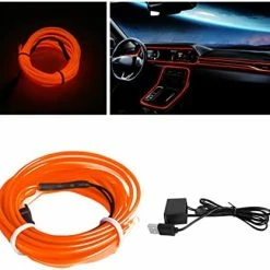 Outlet ???? EL Wire Interior Car LED Strip Lights, USB Auto Neon Light Strip With Sewing Edge, 16FT Electroluminescent Car Ambient Lighting Kits With Fuse Protection, Car Decoration Accessories (Red/16FT) ❤️ -Govee-shop 41mMNwvAWfL. AC