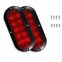 Buy ???? 12V DC 6 Inch Oval Red LED Brake Stop Turn Trailer Tail Truck Lights With Flush Mounted Black Bezel (Pack Of 2), DOT Certified ✨