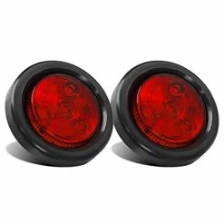 Best Pirce ???? 2pcs Red Led Light Trailer 2" Round W/Plug & Grommet Kits Marker 4 LED, Flush Mount Red 2 Inch Round Led Trailer Lights, Sealed 2 Inch Round Led Marker Lights Red RV Truck ????