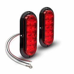 Promo ???? 2pc 6 Inch Red Oval LED Trailer Tail Light Kit [DOT FMVSS 108] [SAE S2T2I6] [Surface-Mount] [IP67 Waterproof] [Stop Turn Tail] Trailer Brake Lights For Boat Trailer RV Trucks ????