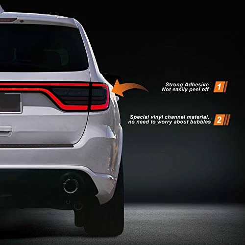 Budget ???? Blackout Taillight Vinyl Tint Film Precut Overlay Tail Light Wrap Cover Compatible With Dodge Durango 2014-2021 ???? 5 Budget ???? Blackout Taillight Vinyl Tint Film Precut Overlay Tail Light Wrap Cover Compatible With Dodge Durango 2014-2021 ???? - Image 3