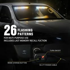 Hot Sale ???? 2 In 1 Emergency Strobe Traffic Advisor Light Bar 144 LED Warning Hazard Safety Interior Windshield Dash Lights Deck Split Mount For Construction Vehicles Trucks (2x17.7 Inch, Amber/White) ⌛ -Govee-shop 41tP2S8OpDL