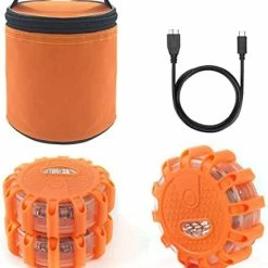 Promo ???? USB Rechargeable LED Road Flares Emergency Lights-Roadside Warning Car Safety Beacon Flashing Disc Flare Kit With Magnetic Base For Vehicles & Boat | 3 Beacon Disc Pack ???? -Govee-shop 41utXDm6nEL. AC