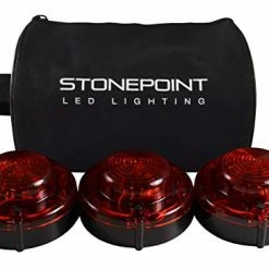 Coupon ✨ Stonepoint Emergency LED Road Flare Kit – Set Of 3 Super Bright LED Roadside Beacons With Magnetic Base – Flashing Or Steady Red Lights Visible Up To 2 Miles Away – Includes Storage Bag ????