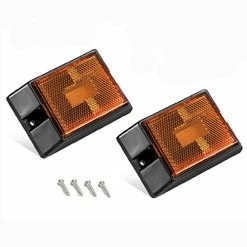 Promo ???? LED Amber Side Marker Lights Sealed Submersible LED Clearance Reflector Lamps Waterproof Trailer Running Lights For 12V Boat Trailer Truck Marine RV (2 Pack) ????