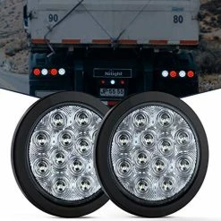 Buy ???? 2PCS 4" White Round LED Reverse Back Up Light W/Surface Mount Grommet Plugs Trailer Tail Lights For Truck Trailer RV Jeep, 2 Years Warranty (TL-26) ???? -Govee-shop 51 1POpFXuL. AC