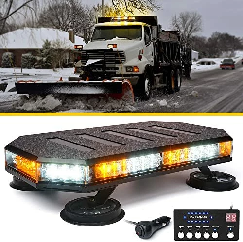 Discount ???? 42 LED Roof Top Strobe Beacon Light Bar, High Bright Hazard Warning Flashing Plow Light With Synchronous Controller For Construction Vehicles, Tow Trucks, Postal Cars, Snowplow (Amber/White) ✔️ 9 Discount ???? 42 LED Roof Top Strobe Beacon Light Bar, High Bright Hazard Warning Flashing Plow Light With Synchronous Controller For Construction Vehicles, Tow Trucks, Postal Cars, Snowplow (Amber/White) ✔️ - Image 7