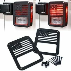 Promo ???? Xprite Aluminum Alloy “American US Flag” Tail Light Covers Guards Protectors Compatible With 2007-2018 Jeep Wrangler JK Unlimited Accessories -Pair ❤️ -Govee-shop 5101CQapyL. AC