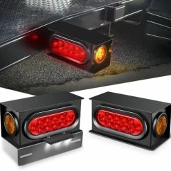 Cheapest ???? TL-34 2PCS Steel Trailer Light Boxes Housing Kit W/6Inch Oval Red LED Trailer Tail Lights 2 Inch Round Red LED Side Marker Lights W/Grommet Plugs Wire Connectors, 2 Years Warranty Red Side Lights ???? -Govee-shop 510JzWEQyfL. AC