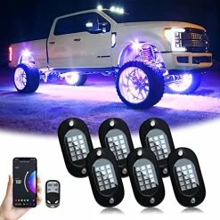 Coupon ⌛ RGB LED Rock Lights, 60 LEDs High Brightness Multifunction Neon Underglow Kit Waterproof Car Light With APP/RF Control Multicolor Rock Lights For ATV RZR UTV SUV Off Road Car, DC 12V (4 Pods) ???? -Govee-shop 510PzUuAL. AC