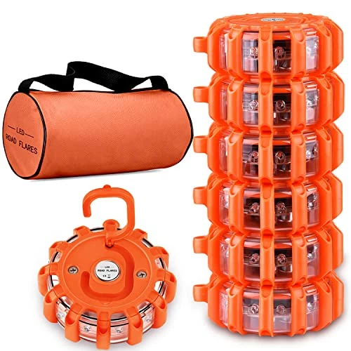 Best Pirce ???? 6 Pack LED Road Flares Emergency Lights Roadside Safety Beacon Disc Flashing Warning Flare Kit With Magnetic Base & Hook For Car Truck Boats | 9 Flash Modes (Batteries Not Included) (6) ✔️ 3 Best Pirce ???? 6 Pack LED Road Flares Emergency Lights Roadside Safety Beacon Disc Flashing Warning Flare Kit With Magnetic Base & Hook For Car Truck Boats | 9 Flash Modes (Batteries Not Included) (6) ✔️
