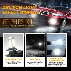 Promo ✔️ 9005 9006 H10 LED Fog Light Bulbs High Power 50W 3020 SMD Bulb For Fog Light, DRL, Tail Lights - Xenon White 6500K (Set Of 2) ⌛ -Govee-shop 51157Zp6NOL