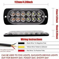 Wholesale ✨ 10pcs Emergency Strobe Lamps 12-LED Surface Mount Flashing Lights For Truck Car Vehicle Waterproof LED Emergency Beacon Hazard Warning Light 12V-24V Universal Car Accessories(Amber/White) ????