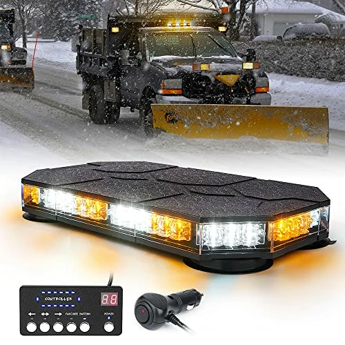 Best Pirce ???? LED Rooftop Strobe Beacon Lights Bar, Magnetic Mount Emergency Traffic Security Warning Caution Flashing Plow Light, For Construction Vehicles Tow Trucks Snowplow Postal Cars - White Amb ???? 3 Best Pirce ???? LED Rooftop Strobe Beacon Lights Bar, Magnetic Mount Emergency Traffic Security Warning Caution Flashing Plow Light, For Construction Vehicles Tow Trucks Snowplow Postal Cars - White Amb ????