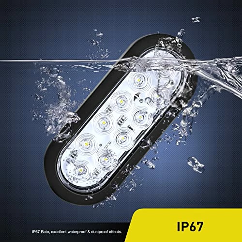 Flash Sale ???? TL-09 6 Inch Oval White LED Trailer Tail Lights 2PCS 10 LED W/Flush Mount Grommets Plugs IP67 Waterproof Reverse/Back Up Trailer Lights For RV Truck Jeep, 2 Years Warranty ???? 5 Flash Sale ???? TL-09 6 Inch Oval White LED Trailer Tail Lights 2PCS 10 LED W/Flush Mount Grommets Plugs IP67 Waterproof Reverse/Back Up Trailer Lights For RV Truck Jeep, 2 Years Warranty ???? - Image 3