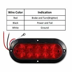 Buy ???? 12V DC 6 Inch Oval Red LED Brake Stop Turn Trailer Tail Truck Lights With Flush Mounted Black Bezel (Pack Of 2), DOT Certified ✨ -Govee-shop 512JQK7mGuL