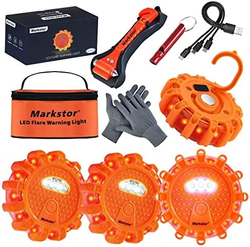 Brand new ???? Led Road Flares 4 Pack Emergency Car Kit, 3 In 1 USB Recharge(with Battery) Amber Road Safety Flares, 360° Visibility Roadside Flares Kit With Magnetic Base & H ???? 8 Brand new ???? Led Road Flares 4 Pack Emergency Car Kit, 3 In 1 USB Recharge(with Battery) Amber Road Safety Flares, 360° Visibility Roadside Flares Kit With Magnetic Base & H ???? - Image 6