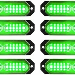 Deals ❤️ 8pcs Sync Feature Ultra Slim 12-LED Surface Mount Flashing Strobe Lights For Truck Car Vehicle LED Mini Grille Light Head Emergency Beacon Hazard Warning Lights (Amber/White) ???? -Govee-shop 512WzjxrpbL. AC
